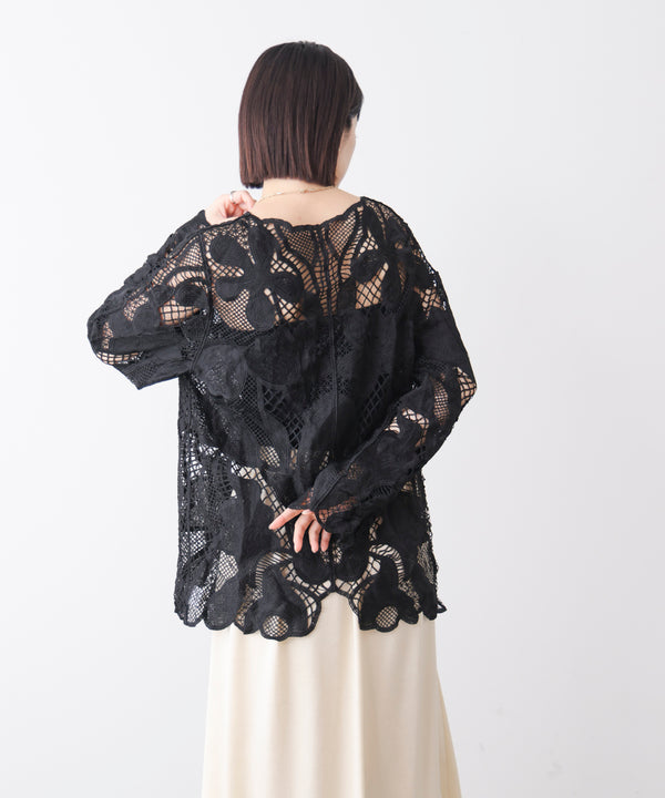 デザインレースカーディガン