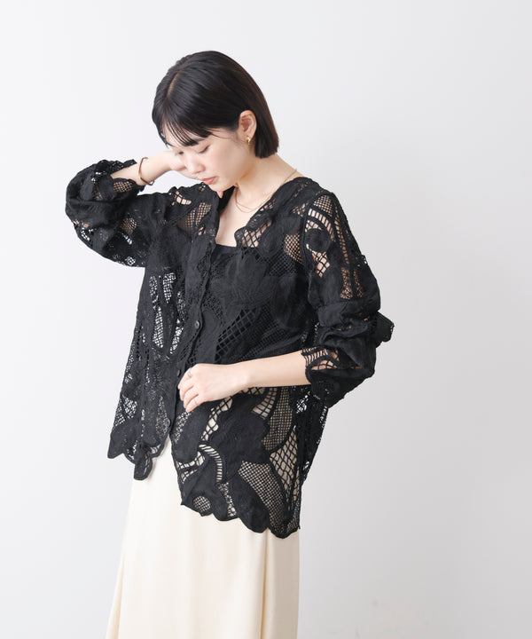 デザインレースカーディガン