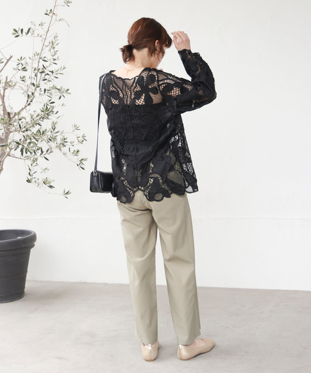 デザインレースカーディガン