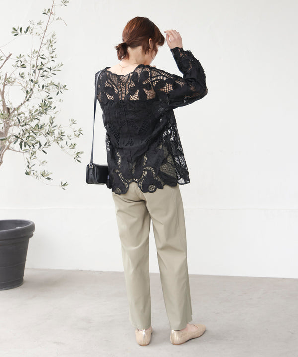 デザインレースカーディガン
