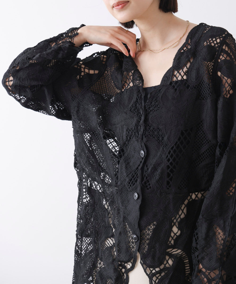 デザインレースカーディガン