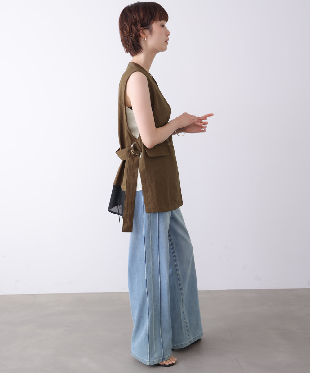 麻混サイドオープンジレ