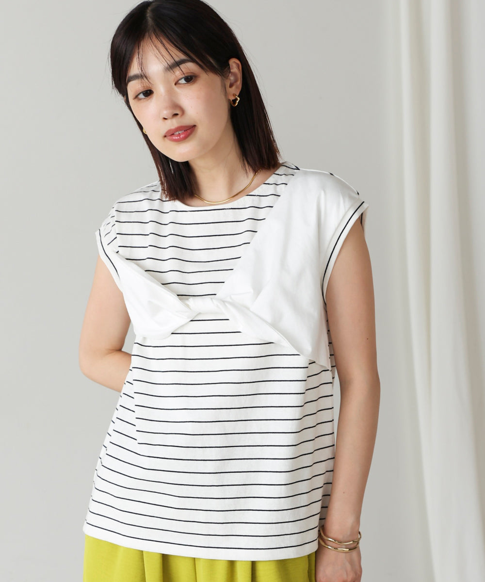 【WEB限定】リボンモチーフボーダーＴシャツ