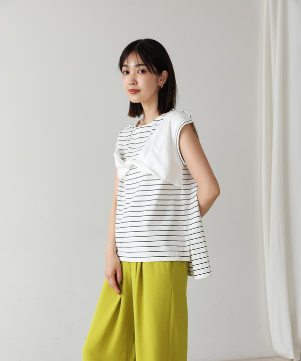 【WEB限定】リボンモチーフボーダーＴシャツ