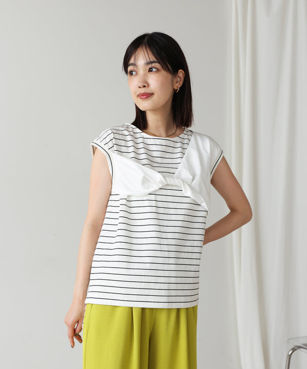【WEB限定】リボンモチーフボーダーＴシャツ