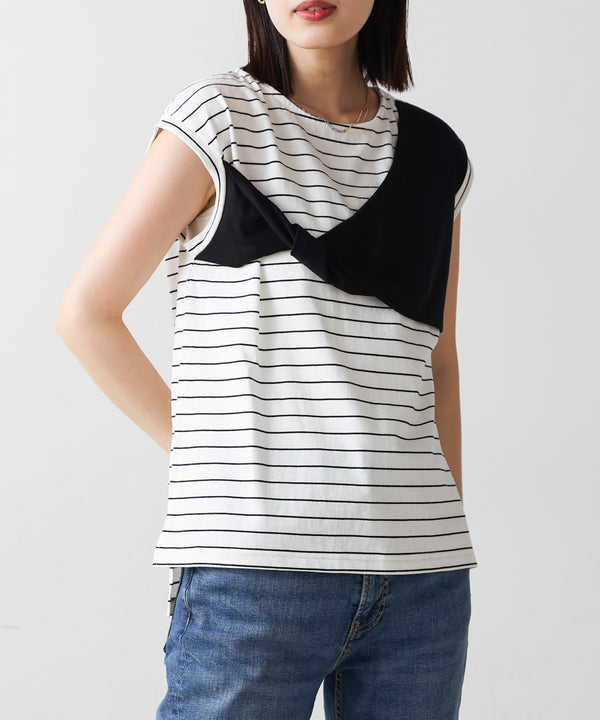 【WEB限定】リボンモチーフボーダーＴシャツ