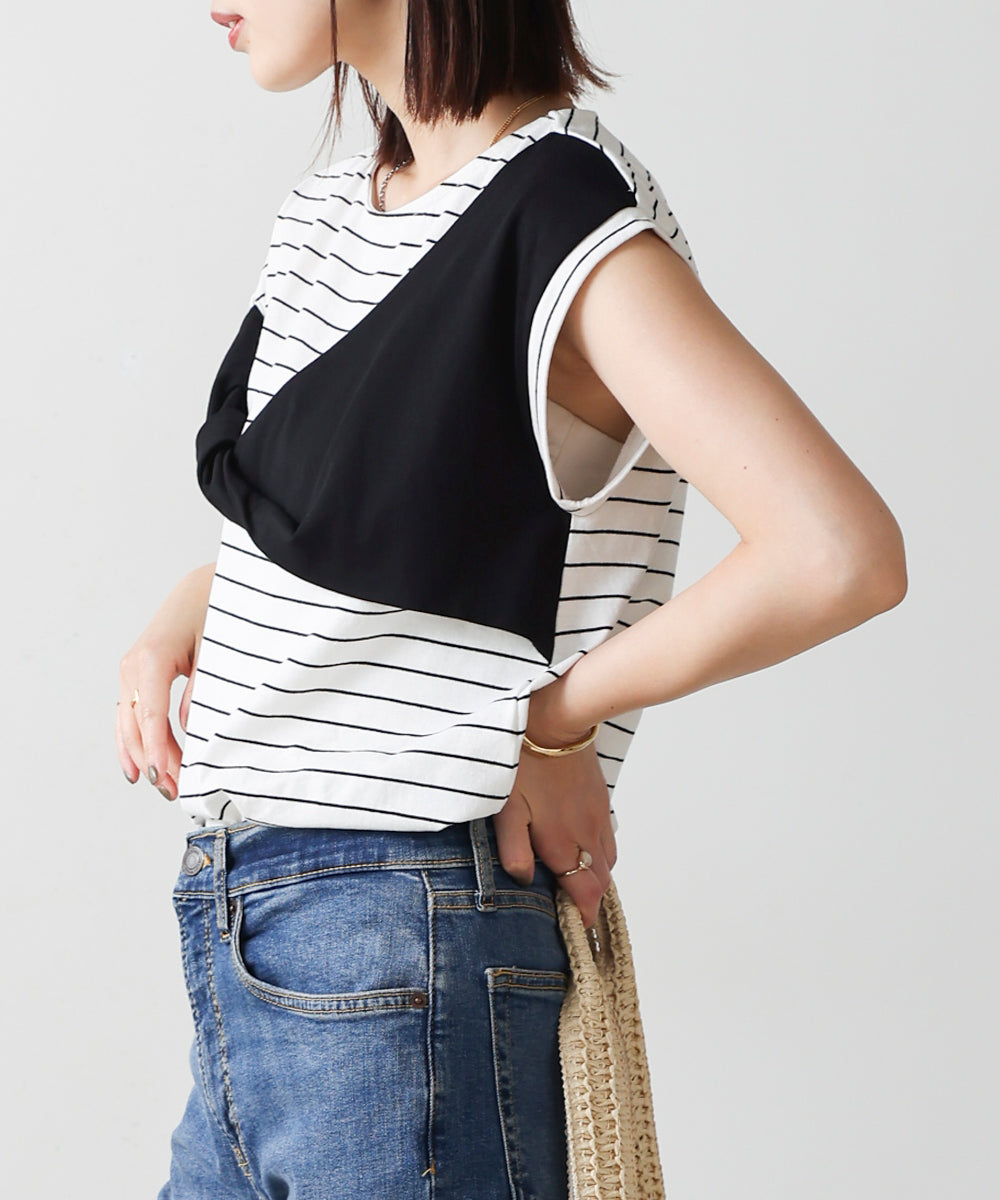 【WEB限定】リボンモチーフボーダーＴシャツ