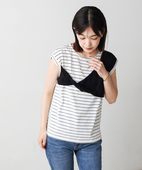 【WEB限定】リボンモチーフボーダーＴシャツ