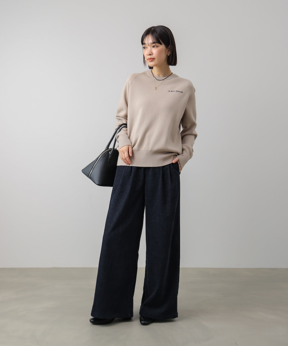 【新色追加・WEB限定】スウエットライク刺しゅうニット