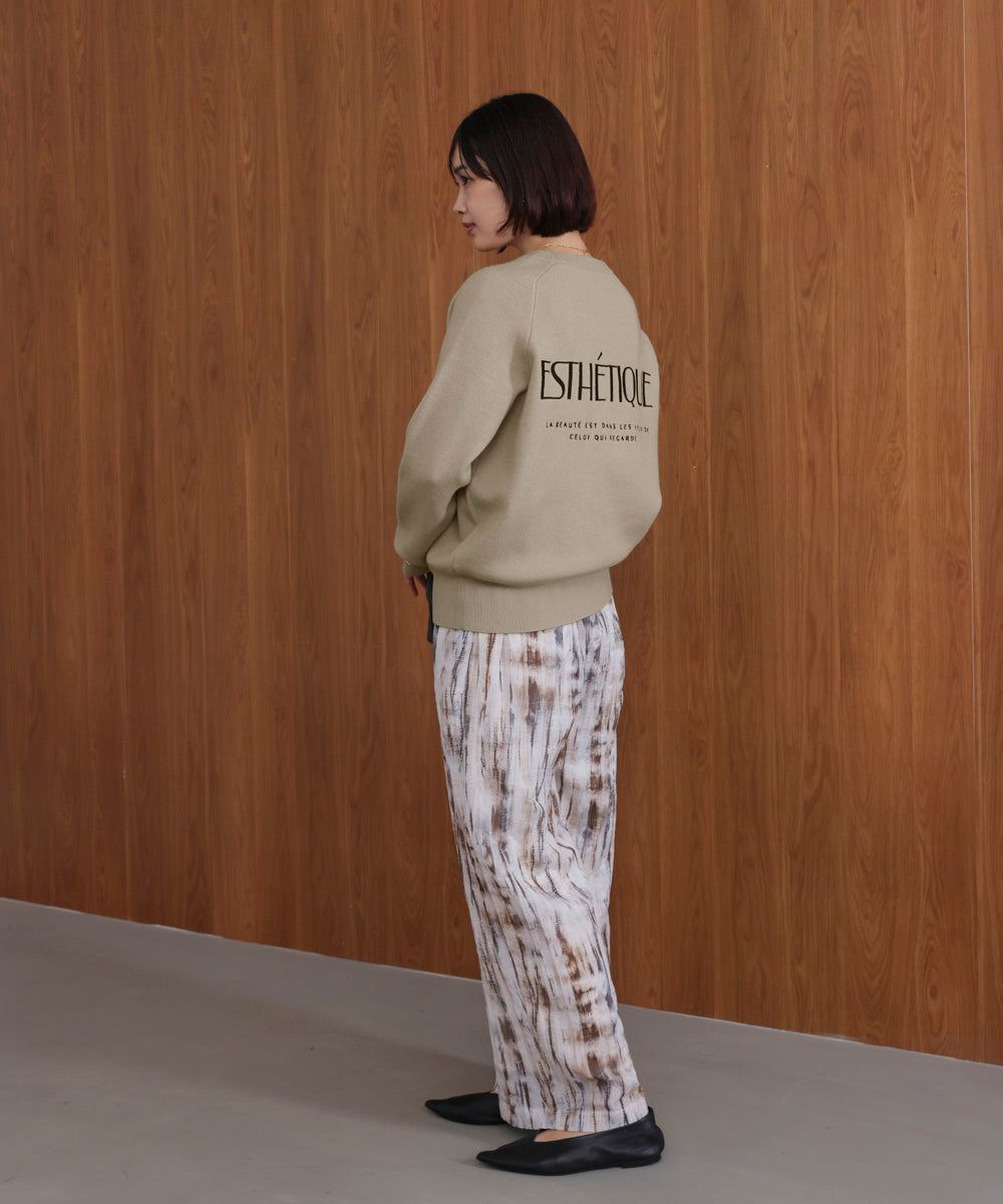 WEB限定】スウエットライク刺しゅうニットプルオーバー