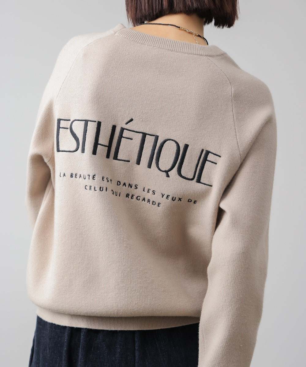 【新色追加・WEB限定】スウエットライク刺しゅうニット