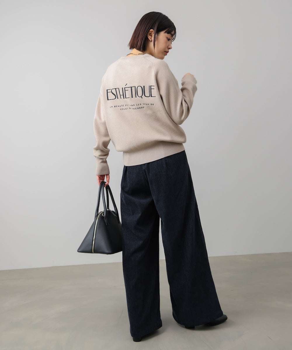 【新色追加・WEB限定】スウエットライク刺しゅうニット