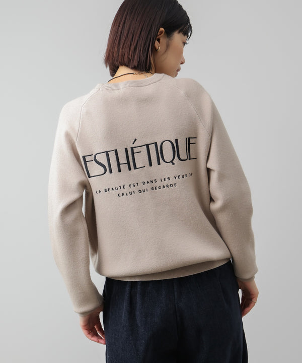 【新色追加・WEB限定】スウエットライク刺しゅうニット