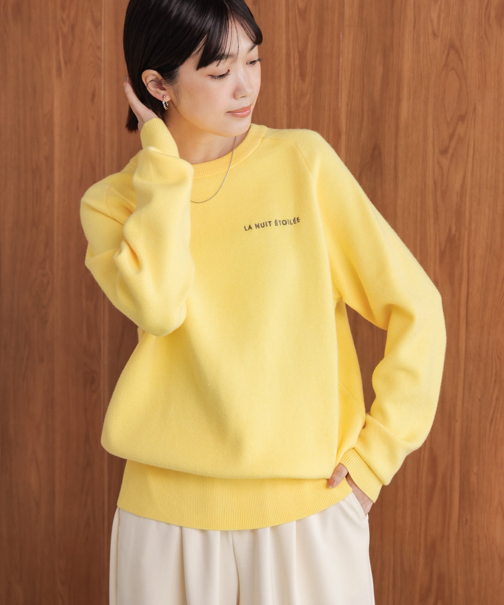 【新色追加・WEB限定】スウエットライク刺しゅうニット［YELLOW/GREENは12/26発送予定］