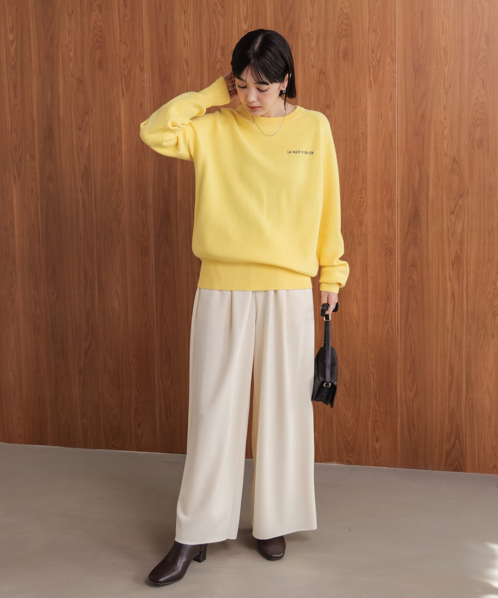 【新色追加・WEB限定】スウエットライク刺しゅうニット［YELLOW/GREENは12/26発送予定］