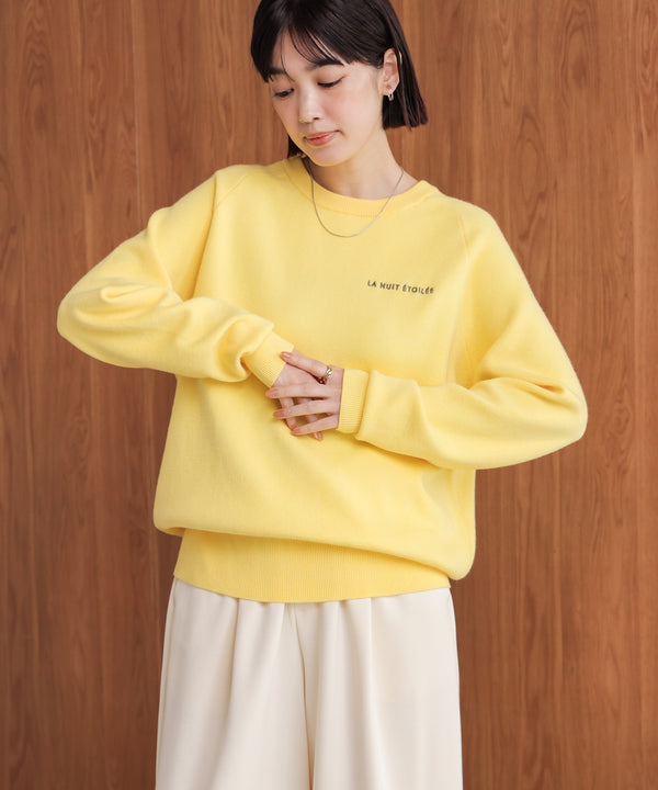 【新色追加・WEB限定】スウエットライク刺しゅうニット［YELLOW/GREENは12/26発送予定］