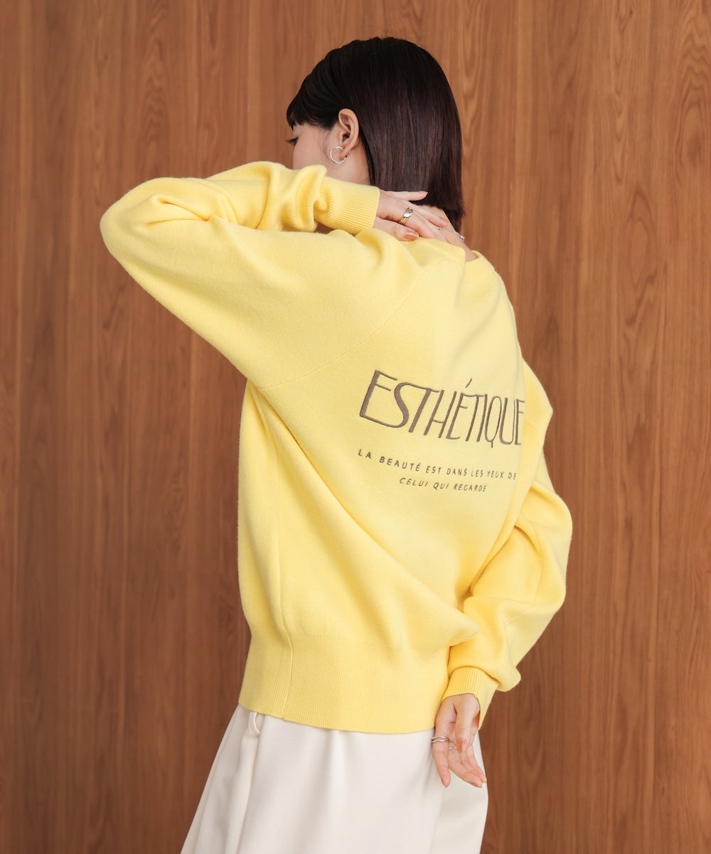 【新色追加・WEB限定】スウエットライク刺しゅうニット［YELLOW/GREENは12/26発送予定］