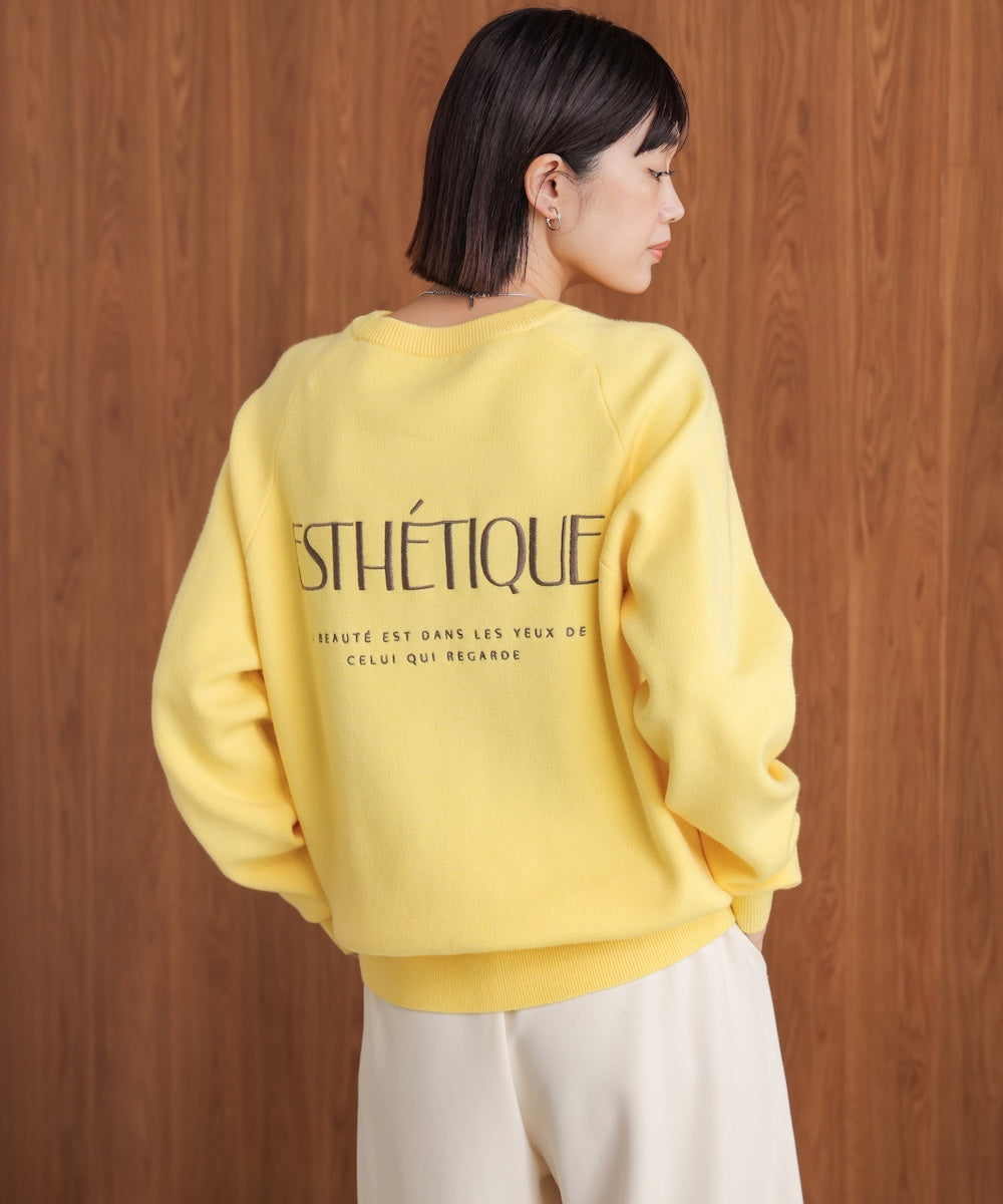 【新色追加・WEB限定】スウエットライク刺しゅうニット［YELLOW/GREENは12/26発送予定］
