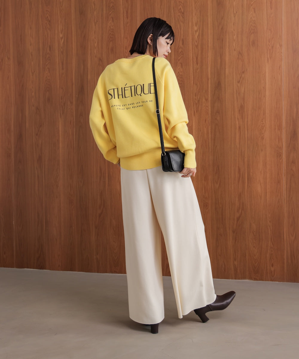 【新色追加・WEB限定】スウエットライク刺しゅうニット［YELLOW/GREENは12/26発送予定］