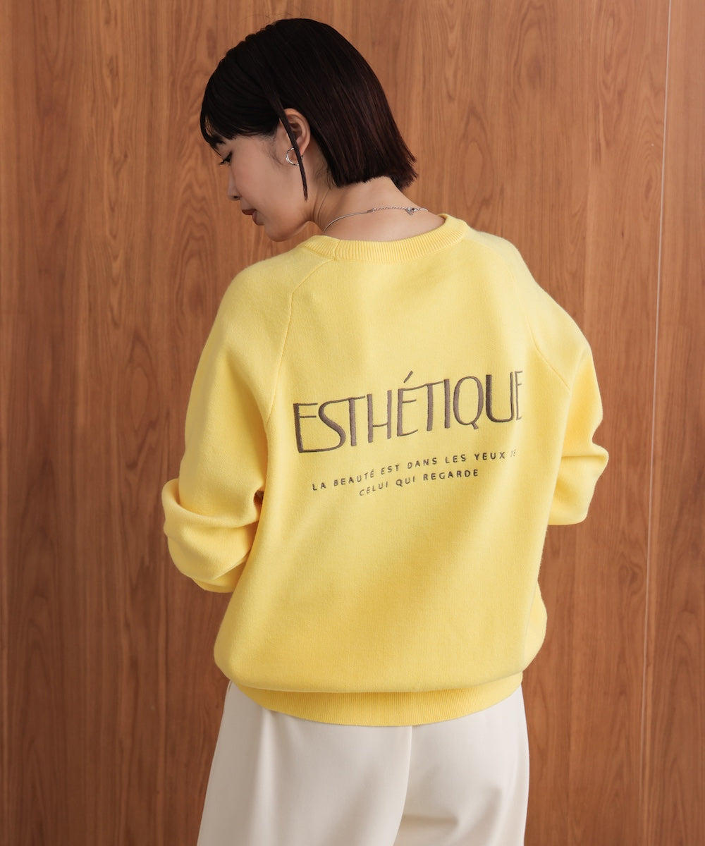 【新色追加・WEB限定】スウエットライク刺しゅうニット［YELLOW/GREENは12/26発送予定］