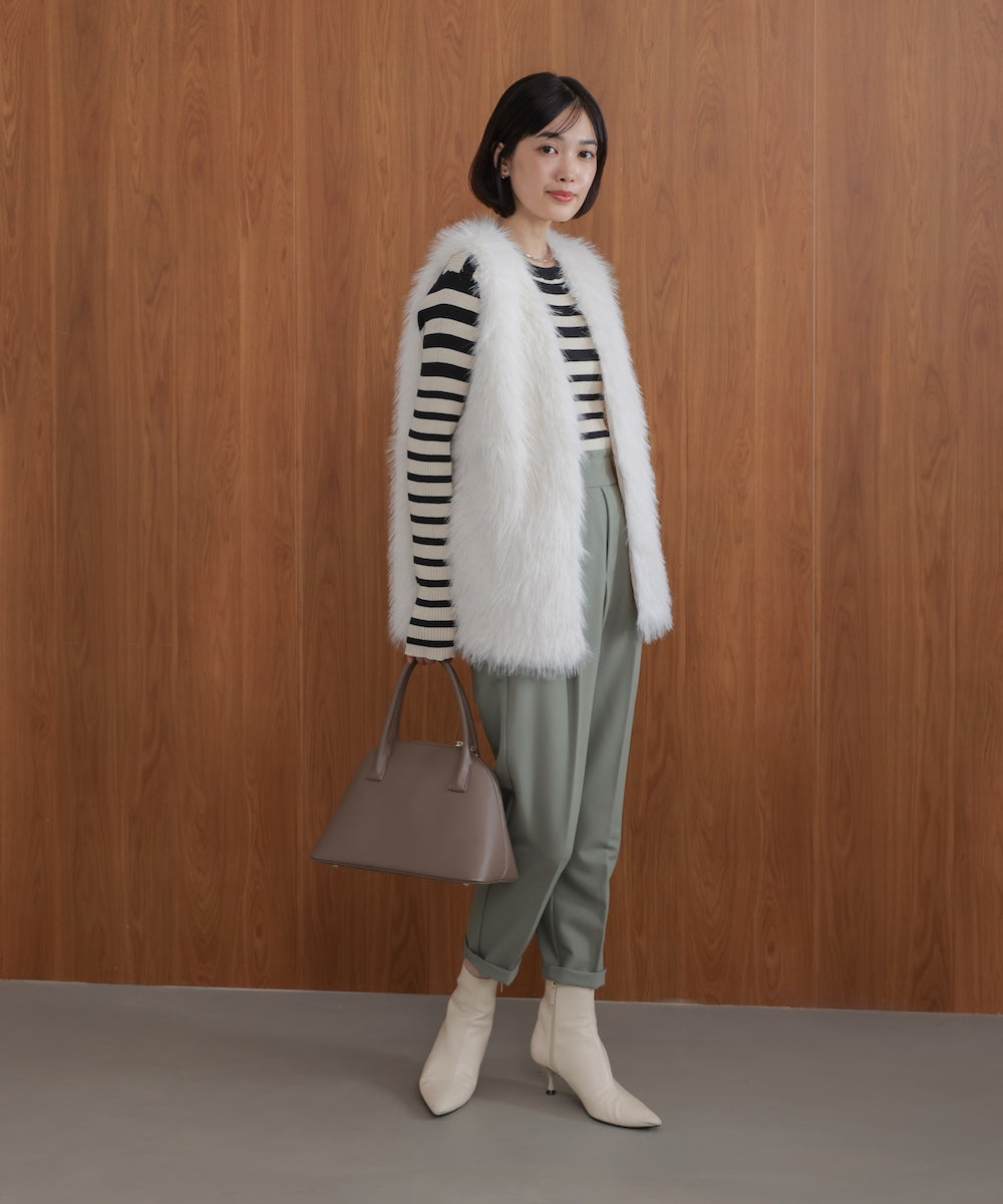 フェイクロングフォックスファーベスト［10/9発送予定］