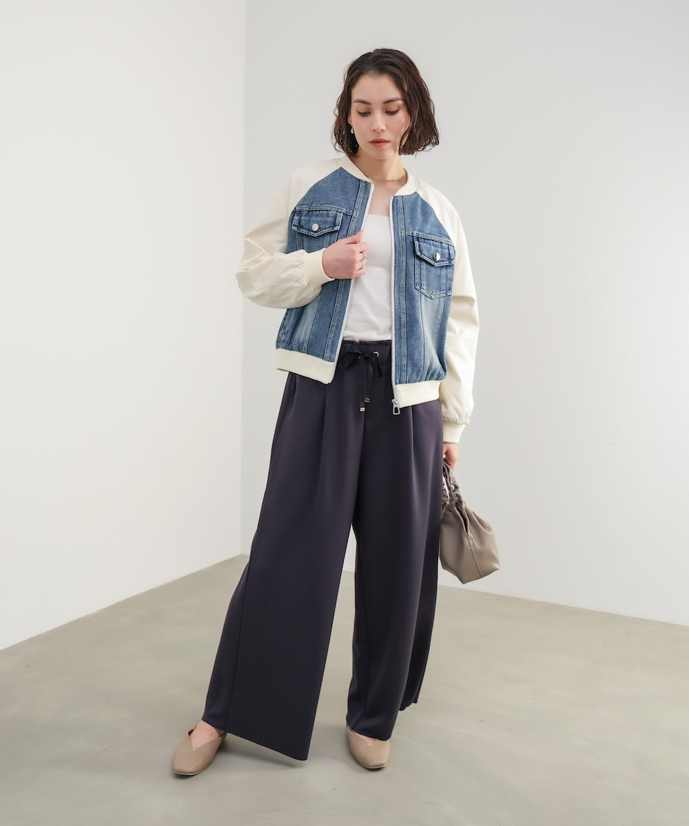 ナイロンデニムドッキングブルゾン