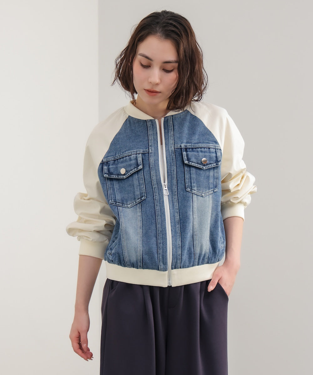 ナイロンデニムドッキングブルゾン
