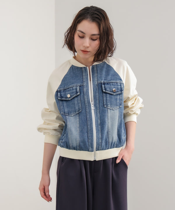 ナイロンデニムドッキングブルゾン