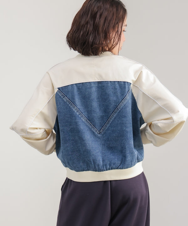 ナイロンデニムドッキングブルゾン