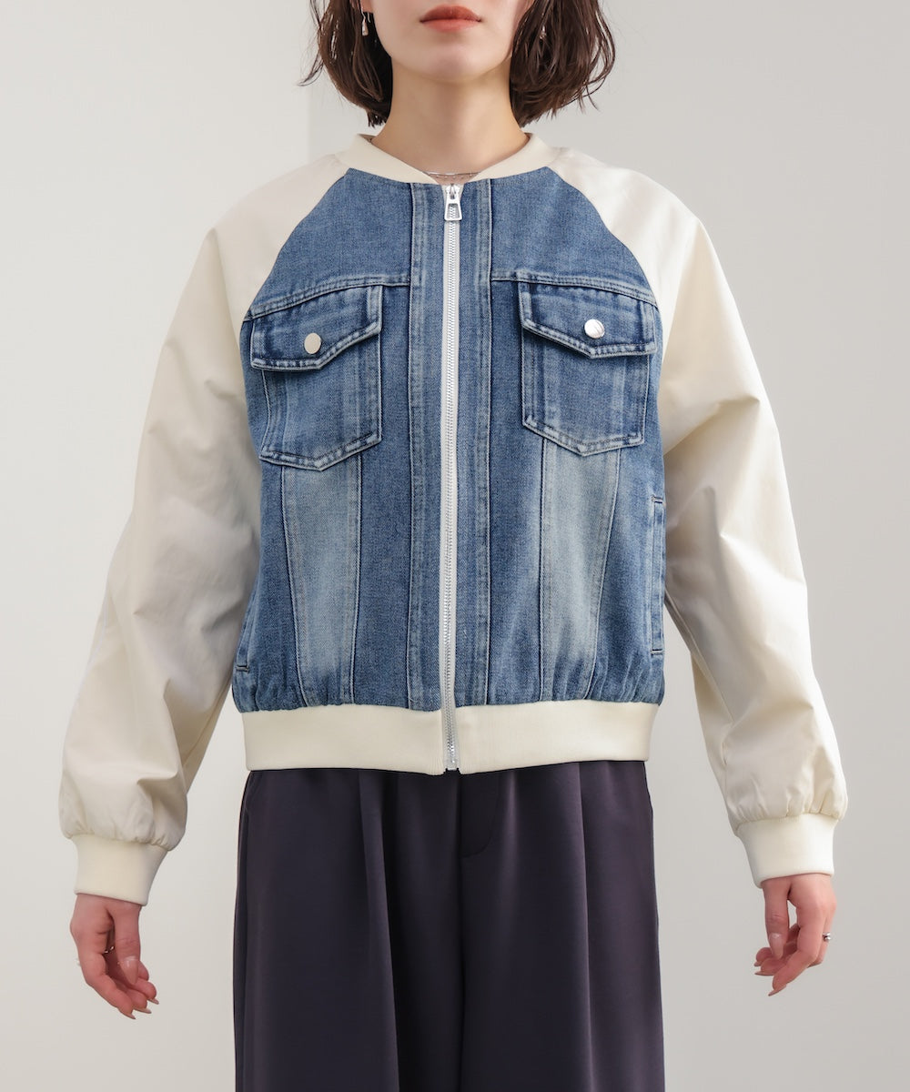 ナイロンデニムドッキングブルゾン