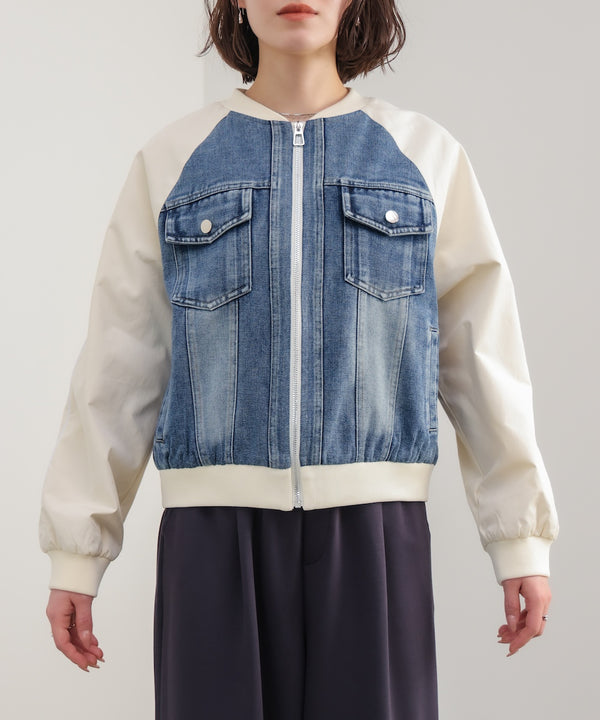ナイロンデニムドッキングブルゾン