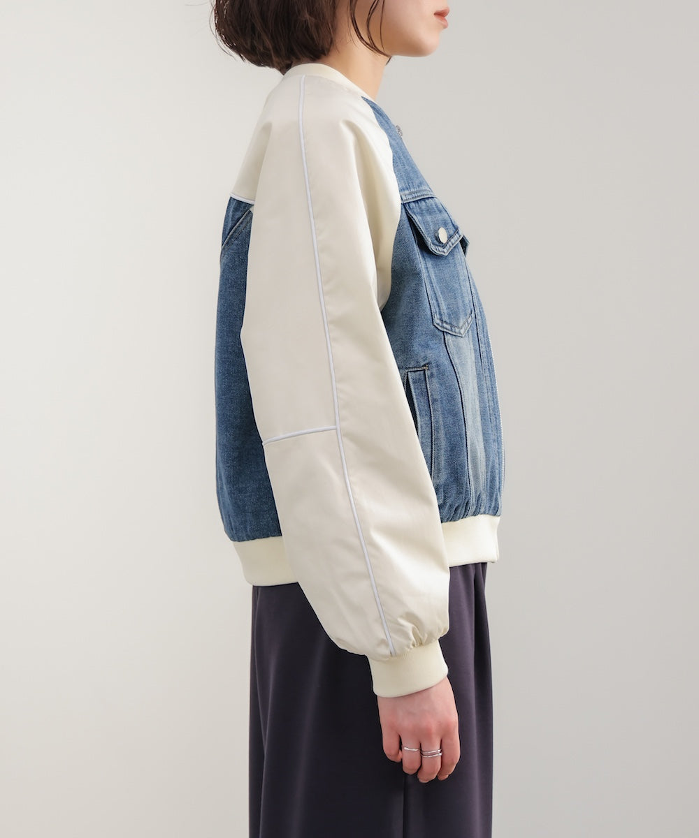 ナイロンデニムドッキングブルゾン
