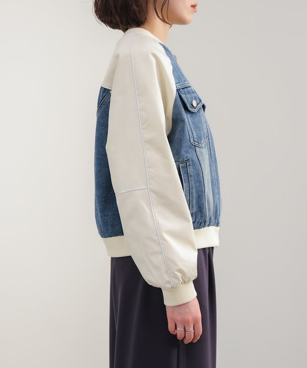 ナイロンデニムドッキングブルゾン