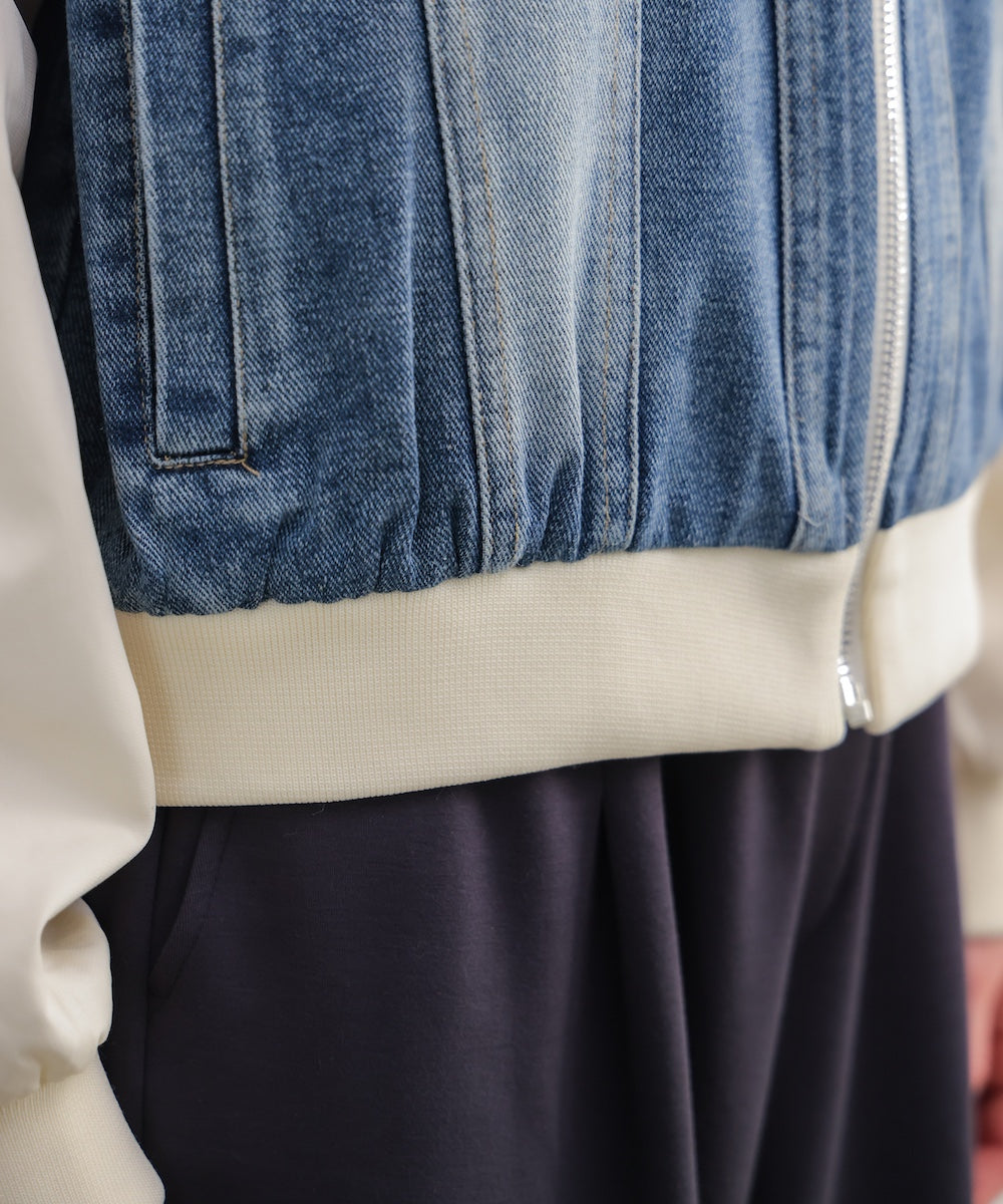 ナイロンデニムドッキングブルゾン