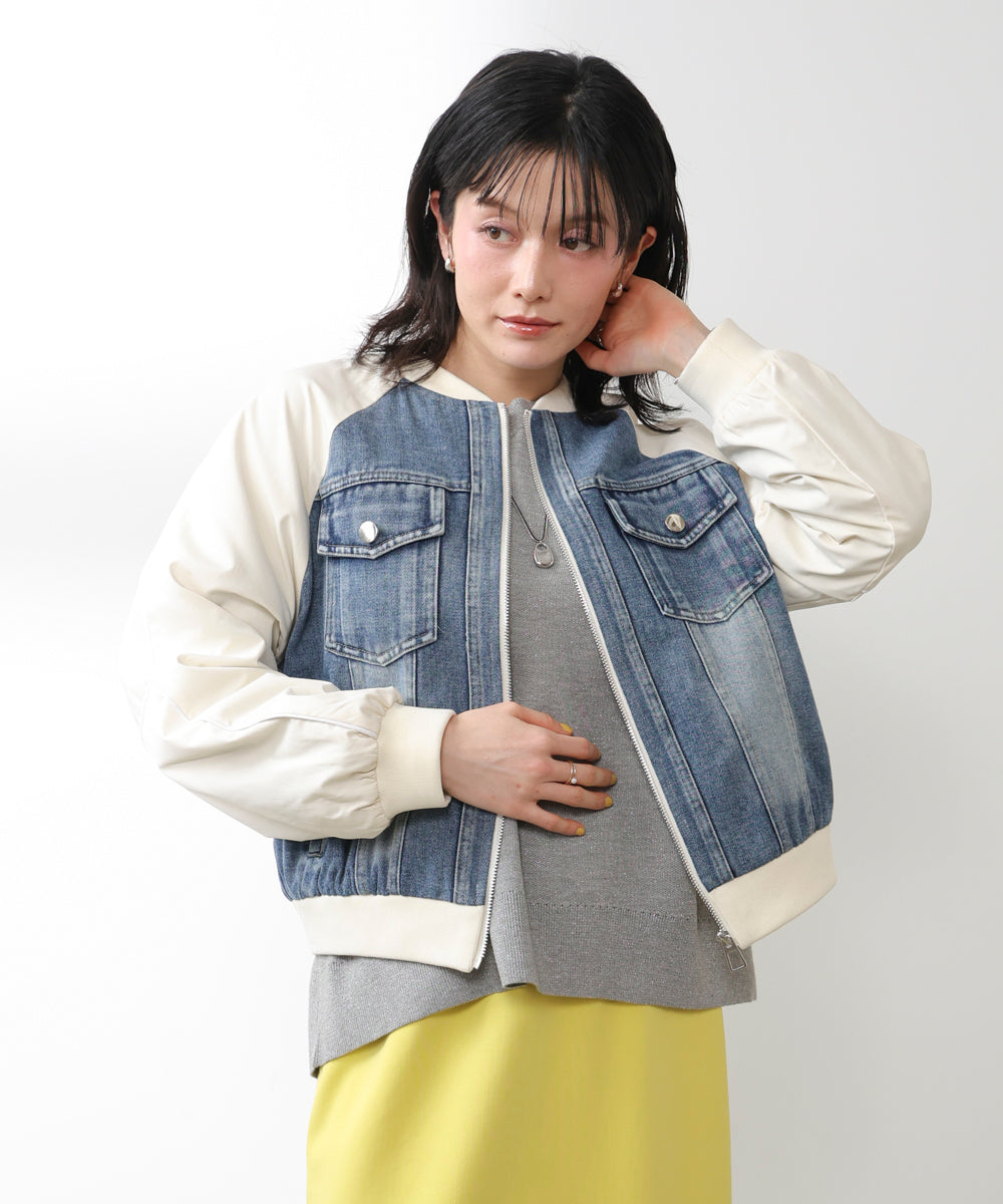 ナイロンデニムドッキングブルゾン