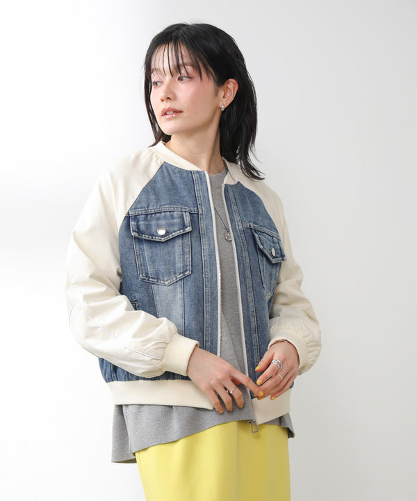 ナイロンデニムドッキングブルゾン