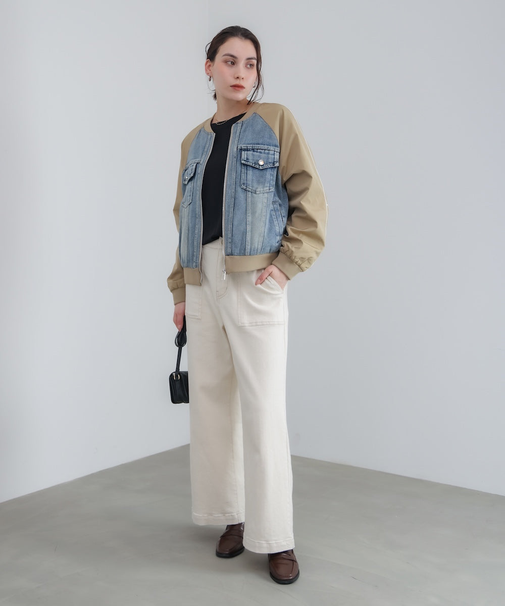 ナイロンデニムドッキングブルゾン