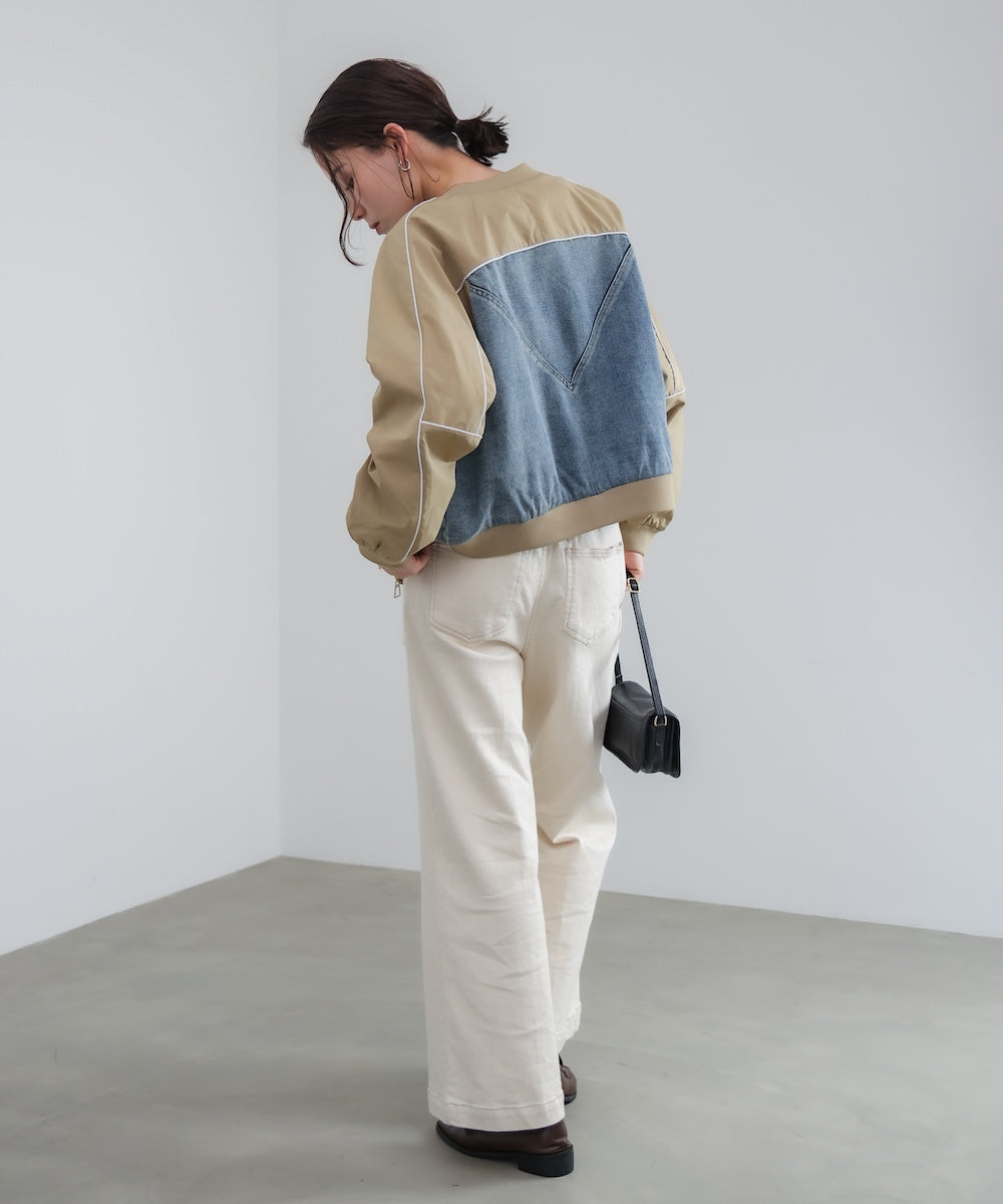 ナイロンデニムドッキングブルゾン