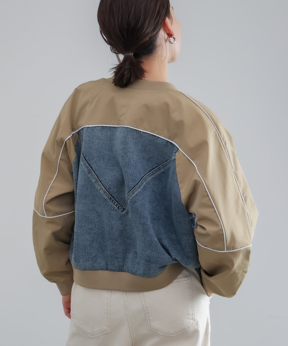 ナイロンデニムドッキングブルゾン