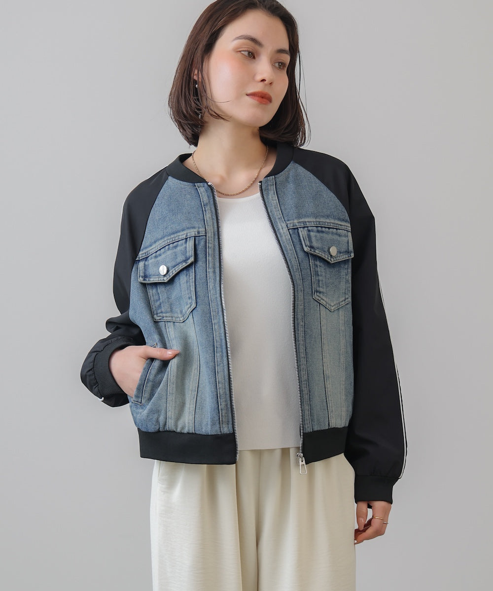 ナイロンデニムドッキングブルゾン