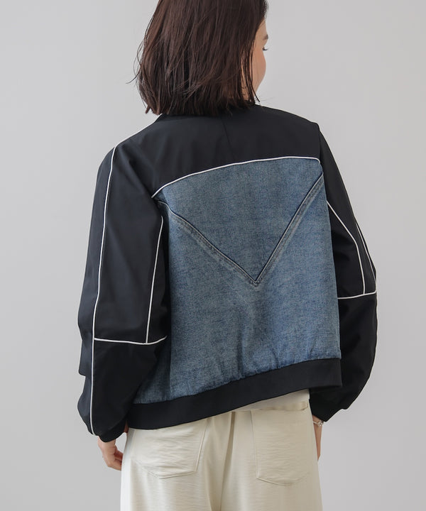 ナイロンデニムドッキングブルゾン