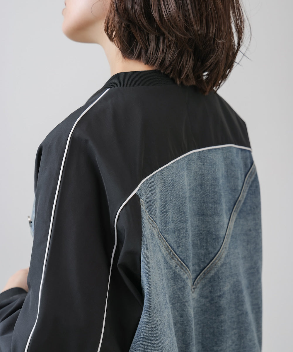 ナイロンデニムドッキングブルゾン