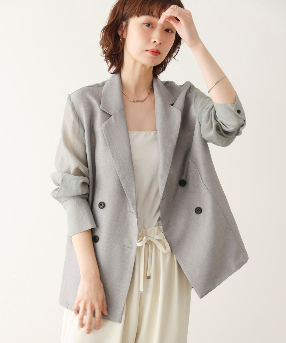 袖オーガンジーテーラージャケット