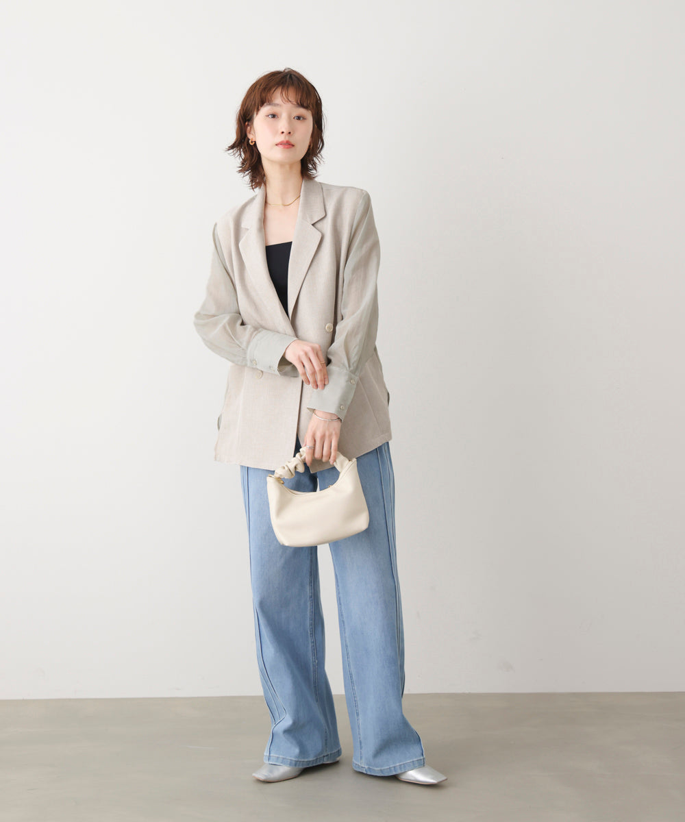 袖オーガンジーテーラージャケット