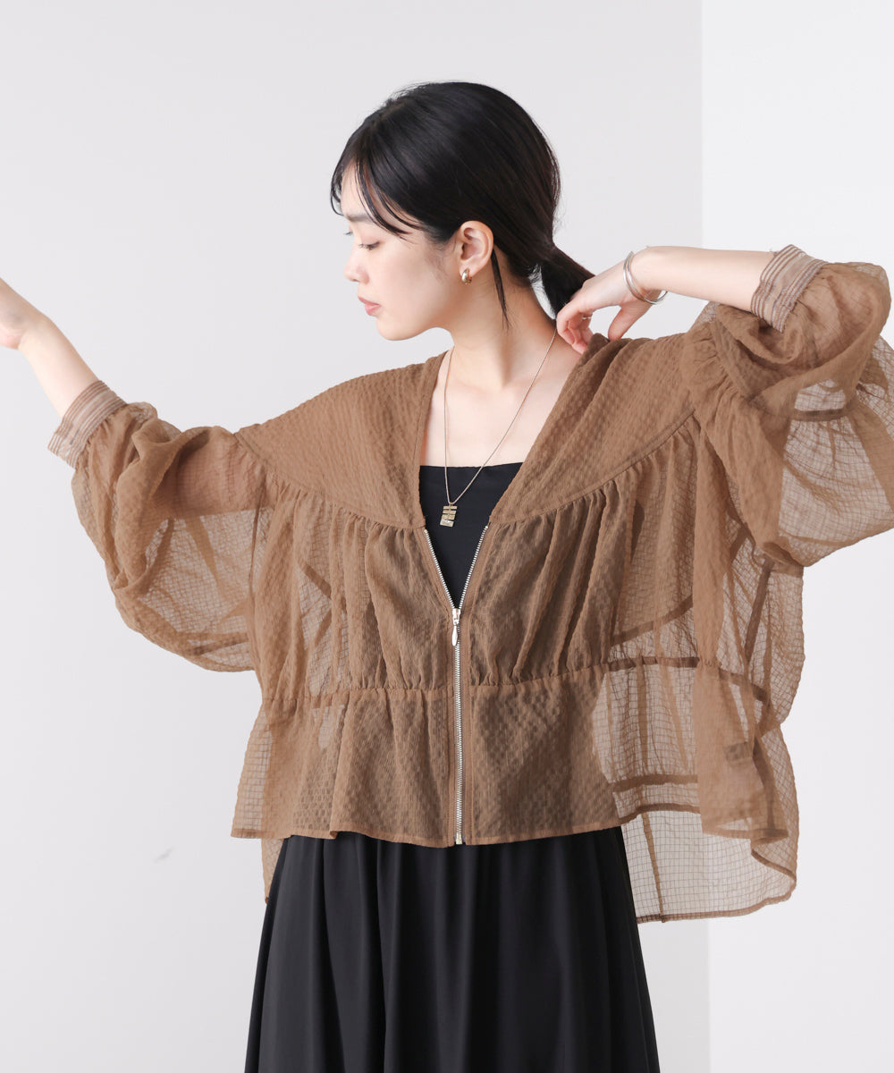 シアーギャザーZipブルゾン