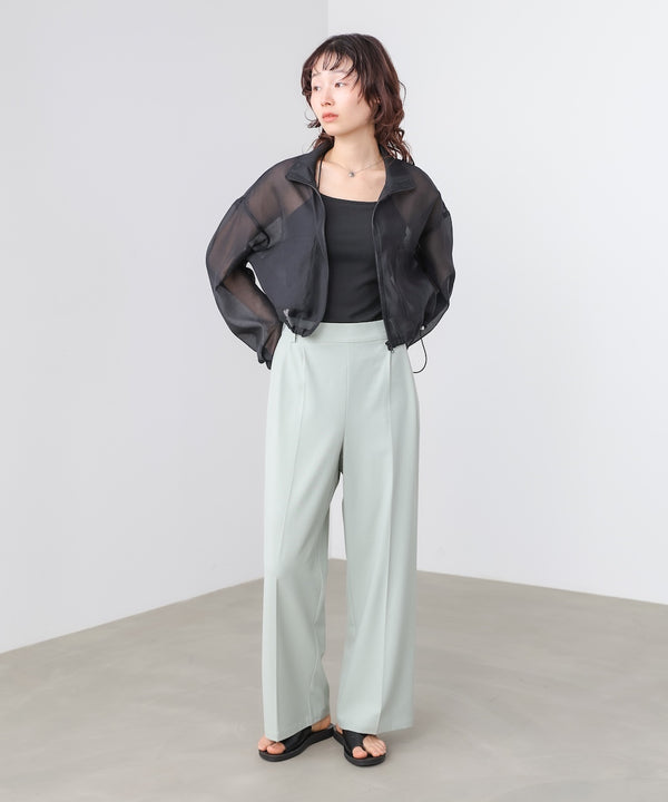 スタンド襟シアーブルゾン