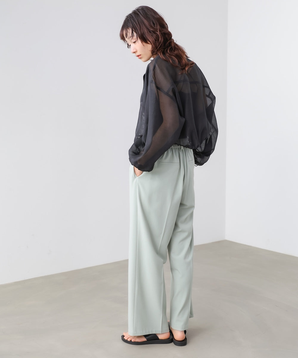 スタンド襟シアーブルゾン