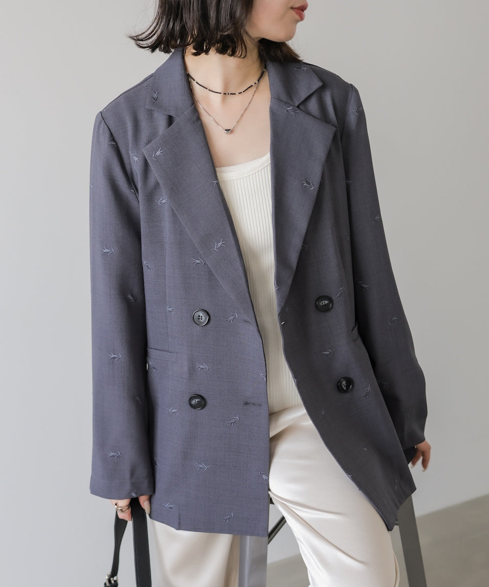 【セットアップ対応】刺繍シャツジャケット