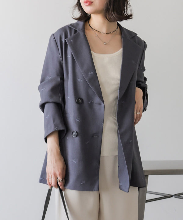 【セットアップ対応】刺繍シャツジャケット