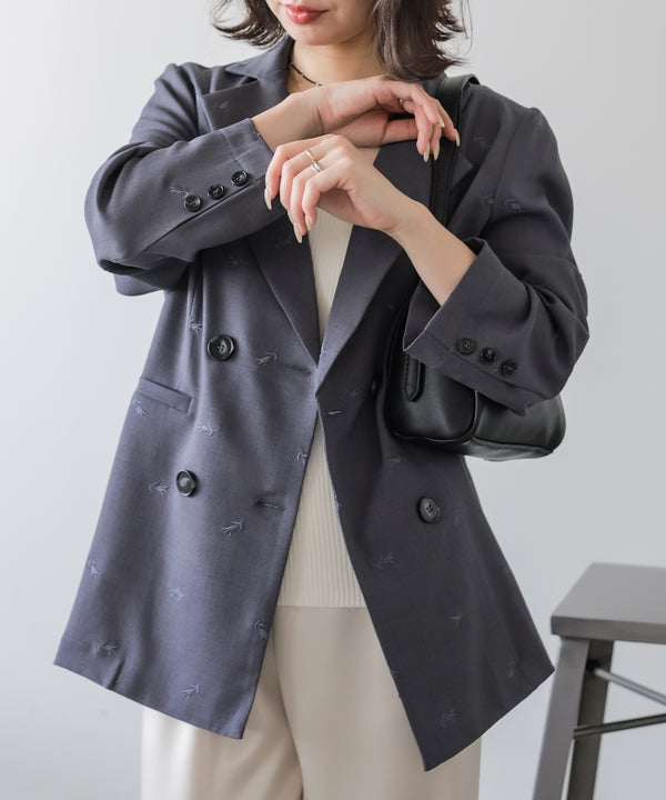 【セットアップ対応】刺繍シャツジャケット